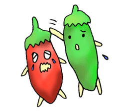 Green pepper and red pepper sticker #6100174