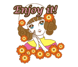 1960s of Japanese girl cartoon style sticker #6100662
