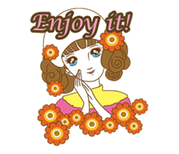 1960s of Japanese girl cartoon style sticker #6100662