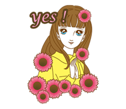 1960s of Japanese girl cartoon style sticker #6100671