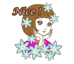 1960s of Japanese girl cartoon style sticker #6100675