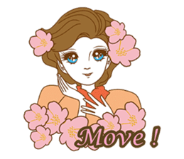1960s of Japanese girl cartoon style sticker #6100681
