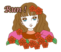 1960s of Japanese girl cartoon style sticker #6100685