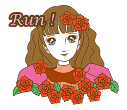 1960s of Japanese girl cartoon style sticker #6100685