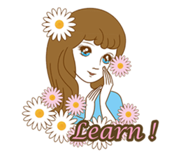 1960s of Japanese girl cartoon style sticker #6100686