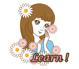 1960s of Japanese girl cartoon style sticker #6100686