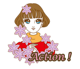 1960s of Japanese girl cartoon style sticker #6100692