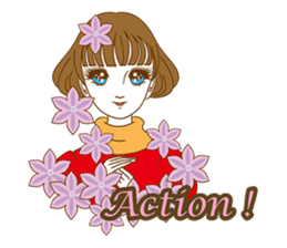 1960s of Japanese girl cartoon style sticker #6100692