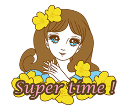 1960s of Japanese girl cartoon style sticker #6100694