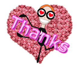 glasses girl Lyn-chan1 English ver. sticker #6101342