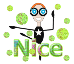 glasses girl Lyn-chan1 English ver. sticker #6101362