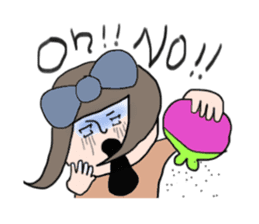 Girl of the big ribbon (1) sticker #6104642