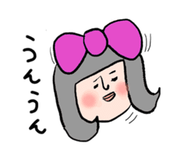 Girl of the big ribbon (1) sticker #6104648