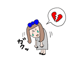 Girl of the big ribbon (1) sticker #6104654