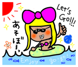 Girl of the big ribbon (1) sticker #6104670