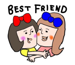 Girl of the big ribbon (1) sticker #6104673