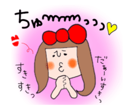 Girl of the big ribbon (1) sticker #6104675