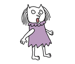 three-legged cat & ghost girlfriend sticker #6105361