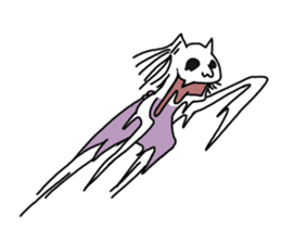 three-legged cat & ghost girlfriend sticker #6105368