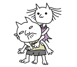 three-legged cat & ghost girlfriend sticker #6105377