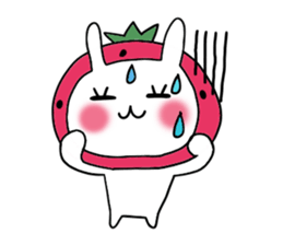 strawberry rabbit sticker #6109041