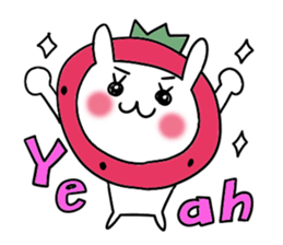 strawberry rabbit sticker #6109042