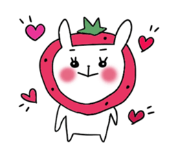 strawberry rabbit sticker #6109045