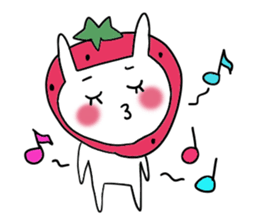 strawberry rabbit sticker #6109051