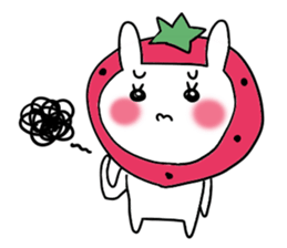 strawberry rabbit sticker #6109052