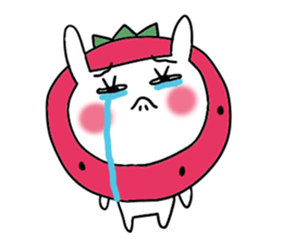 strawberry rabbit sticker #6109053