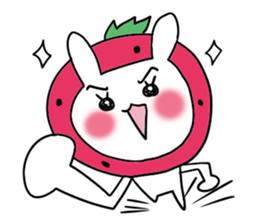 strawberry rabbit sticker #6109054