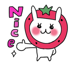 strawberry rabbit sticker #6109058