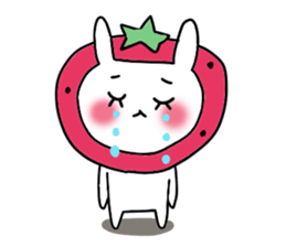 strawberry rabbit sticker #6109059