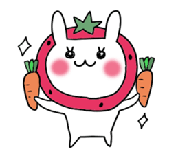 strawberry rabbit sticker #6109061