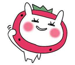strawberry rabbit sticker #6109069