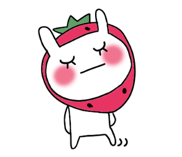 strawberry rabbit sticker #6109070