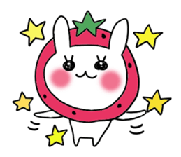 strawberry rabbit sticker #6109073