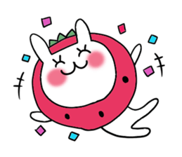 strawberry rabbit sticker #6109076