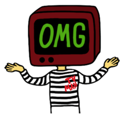 Retro TV Man sticker #6110080