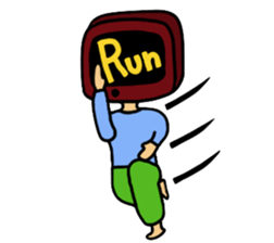 Retro TV Man sticker #6110085