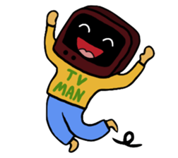Retro TV Man sticker #6110093