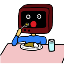 Retro TV Man sticker #6110098