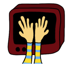 Retro TV Man sticker #6110099