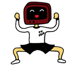 Retro TV Man sticker #6110100