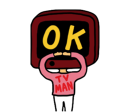 Retro TV Man sticker #6110101