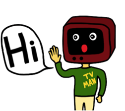 Retro TV Man sticker #6110104