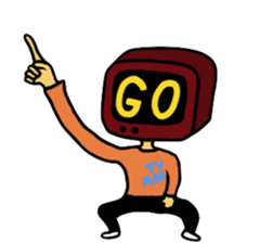 Retro TV Man sticker #6110106