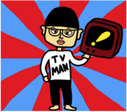 Retro TV Man sticker #6110109