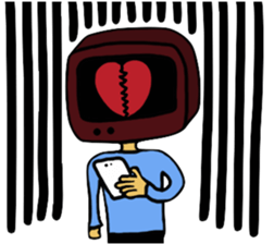 Retro TV Man sticker #6110114