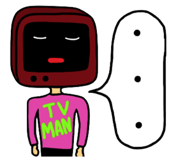 Retro TV Man sticker #6110116